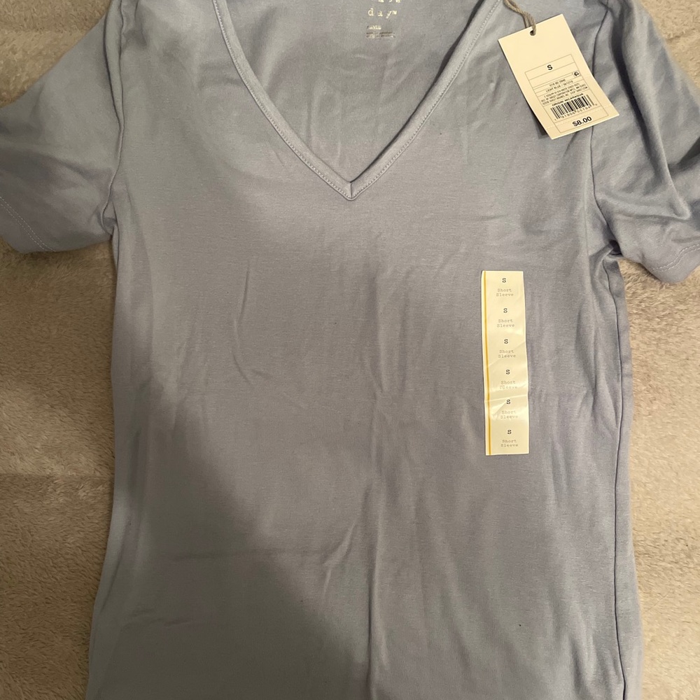 Baby blue v neck
